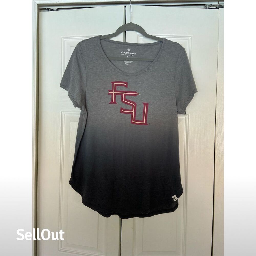 Colosseum Women's Gray Florida State Seminoles Ombre T-Shirt Size L